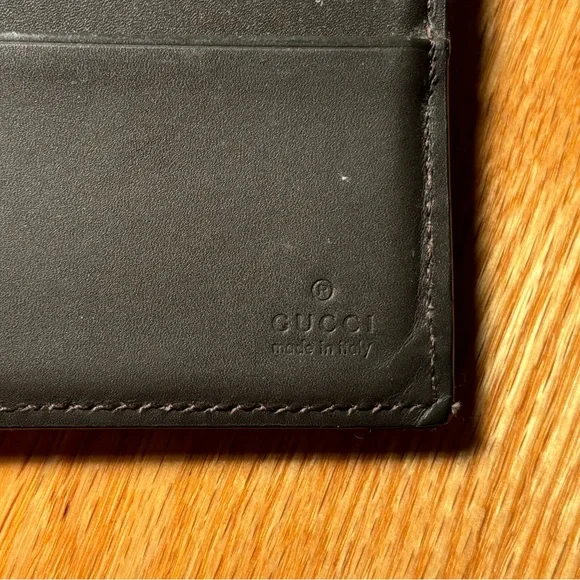 Gucci GG Supreme Logo Stripe Leather Bifold Wallet 🔥 - Picture 4 of 8